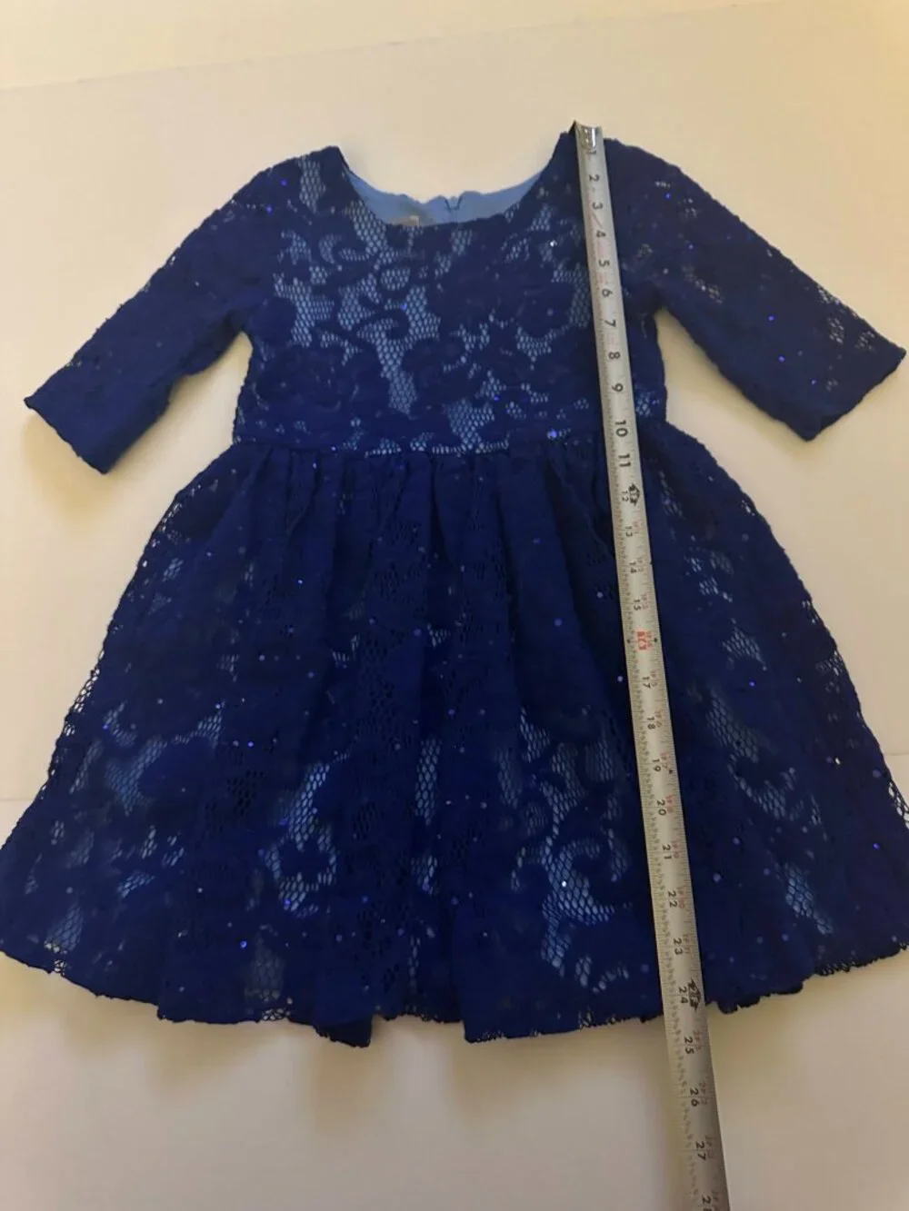 PIPPA & JULIE Dress Size 6X Royal Blue Lace Tulle Lined Holiday Fancy Party